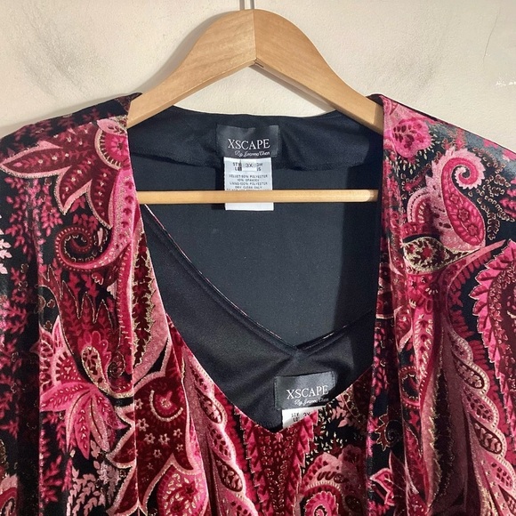 Xscape Joanna Chen 2pc Velvet Tank Cardigan Evening Set Size 3X Sparkle Vintage - Picture 7 of 14